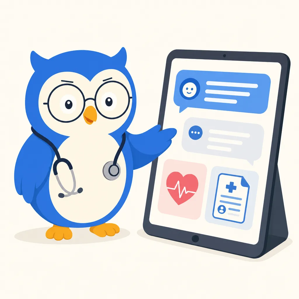 Quill the owl illustration for ChatGPT Health Is Now Open to Every US User