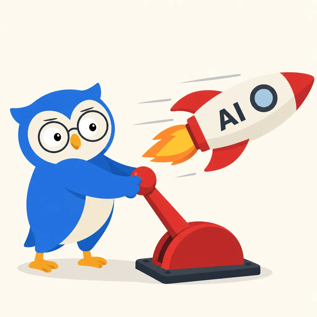 Quill the owl illustration for Sam Altman Says He Is Ready to Slow Down